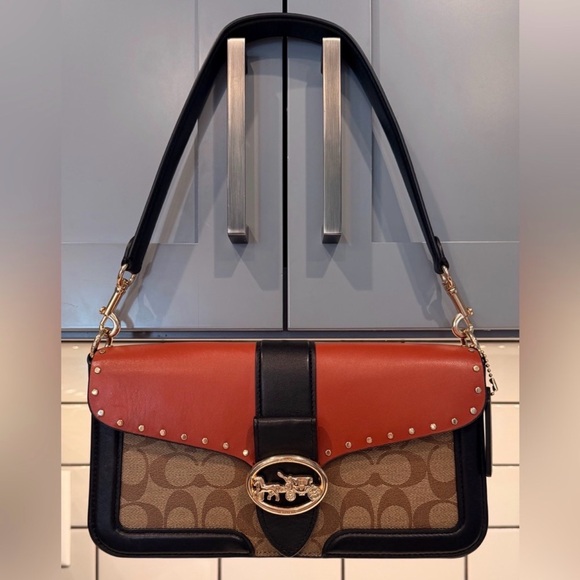 Coach Handbags - Coach Georgie Colorblock Signature Canvas Shoulder Bag